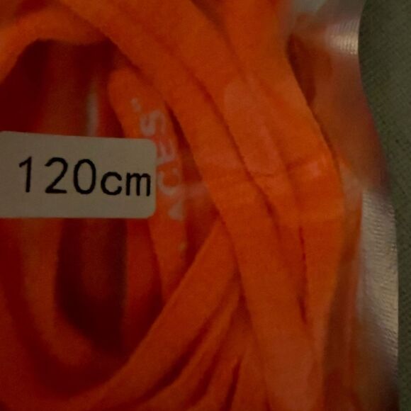 A pair of neon green and a pair of orange off white style "shoelaces" NWT 120 CM - Picture 3 of 4